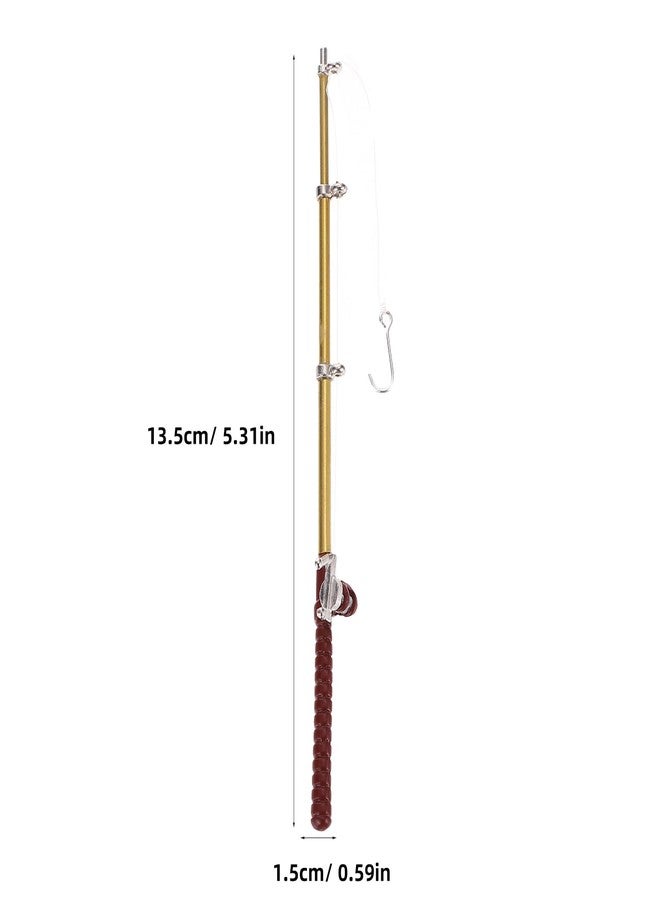 SHINEOFI 1:12 Scale Miniature Fishing Rod for Dollhouse - Realistic Tiny Fishing Pole Accessory with Reel for DIY Crafts, Miniature Displays & Doll Room Decor Collectibles - Image 2